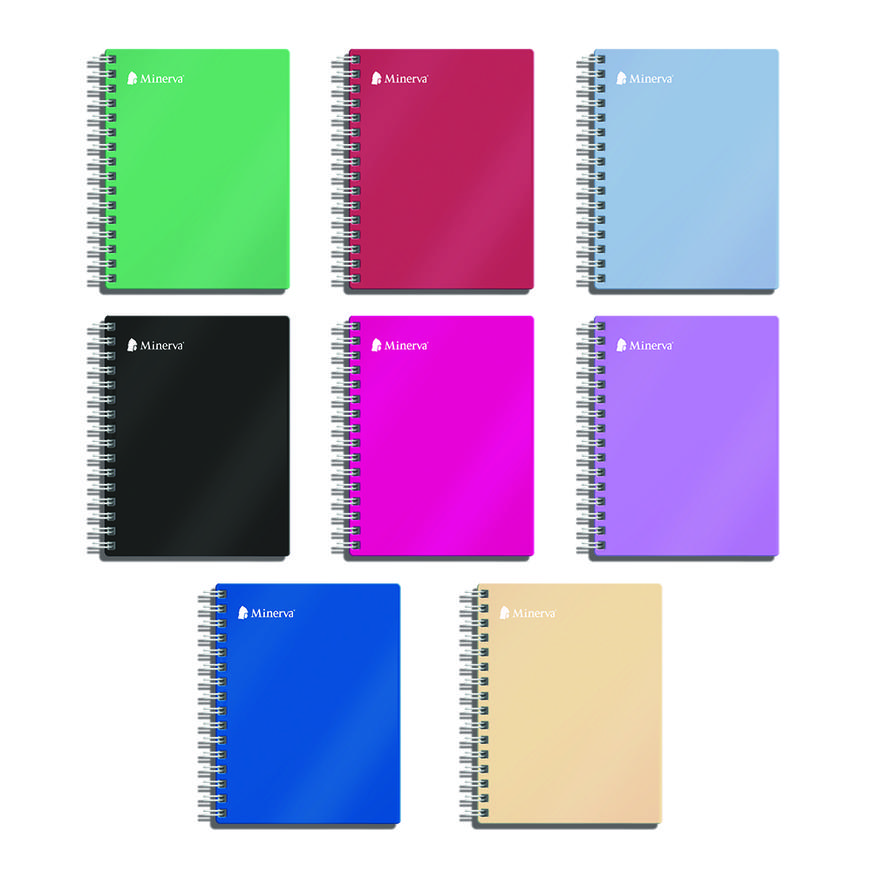 Cuaderno Cuadriculado Anillado Minerva A5 Tapa Dura Surtido 100 Hojas